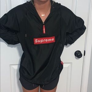Supreme half zip hooded jacket
